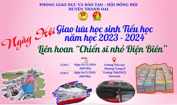 NGÀY HỘI Giao lưu học sinh Tiểu học năm học 2023 - 2024 và Liên hoan Chiến sĩ nhỏ Điện Biên huyện Thanh Oai