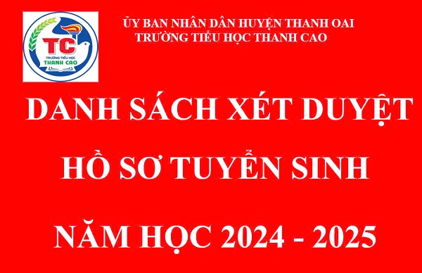 DANH SÁCH XÉT DUYỆT HỒ SƠ TUYỂN SINH NĂM HỌC 2024 - 2025