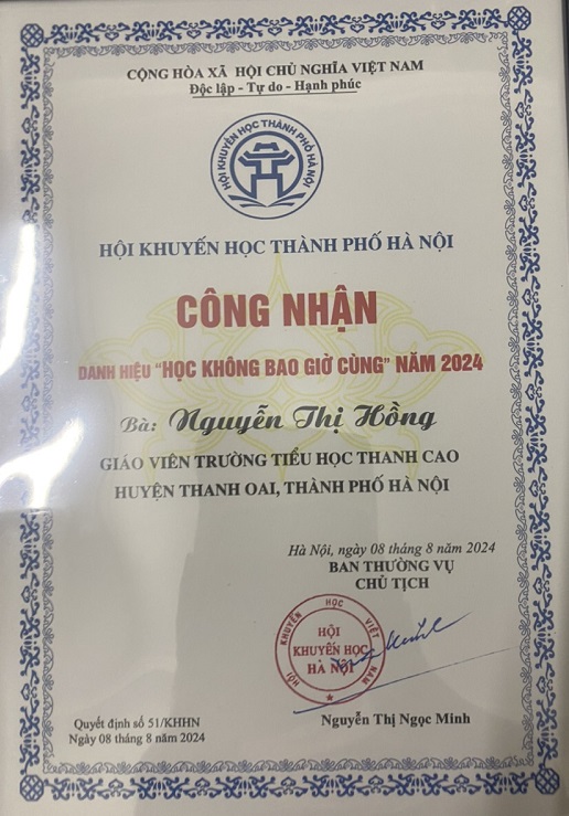 Tin vui đầu năm của cô và trò Trường Tiểu học Thanh Cao